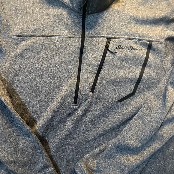 Eddie Bauer Men Large Heather Gray Black First Ascent 1/4 Zip Fleece Pullover - Picture 2 of 6